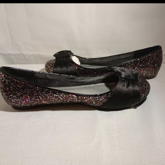 Fergalicious Alanis Too Black/Pink Sequin Ballet Flats w a Bow Size 7M - Picture 1 of 8
